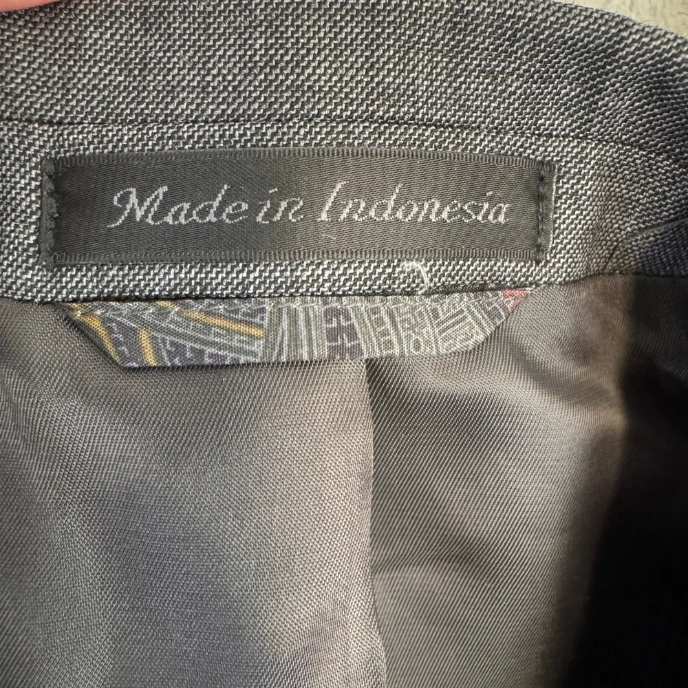 Lauren Ralph Lauren Mens 42R Grey 100% Wool Sharkskin 2 Button Blazer Sport Coat